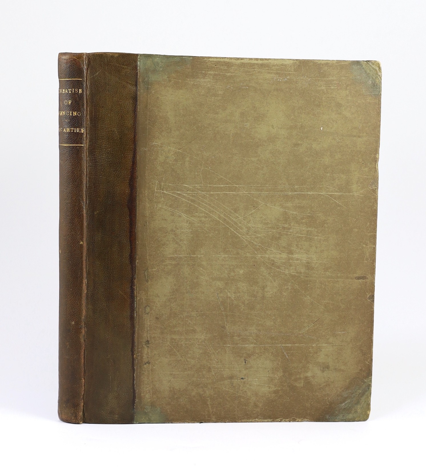 McArthur. J - The Army and Navy Gentleman’s Companion, or A New and Complete Treatise on the Theory and Practice of Fencing, 4to, quarter calf, with engraved frontis and 19 plates, J. Murray, London, 1784
